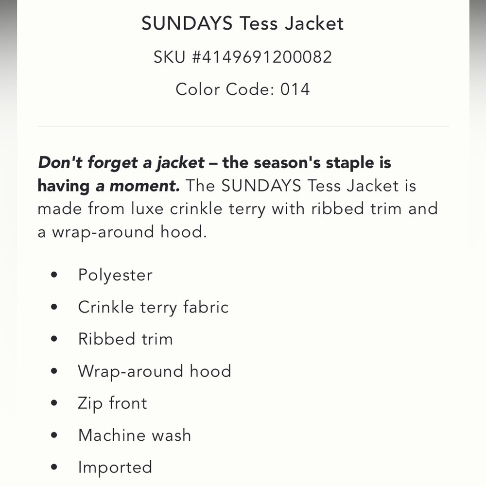 Anthropologie Sundays Cream Track Suit sz M - Picture 15 of 15